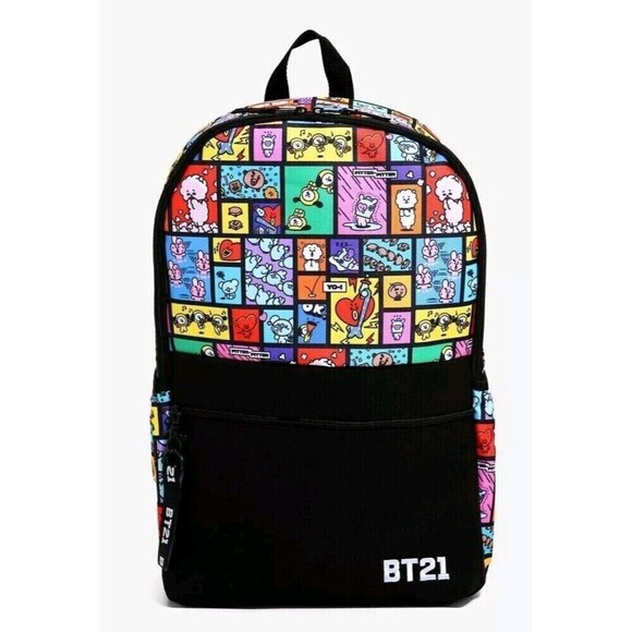 BT21 School Backpack Color Grid Cartoon Graphic - Picture 1 of 10